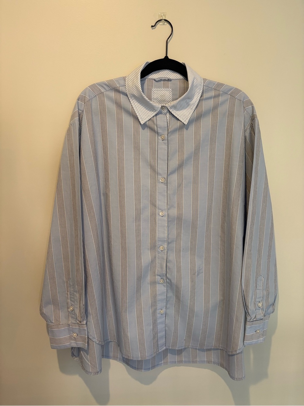 Light Blue Striped WOMENS Button-Down Shirt